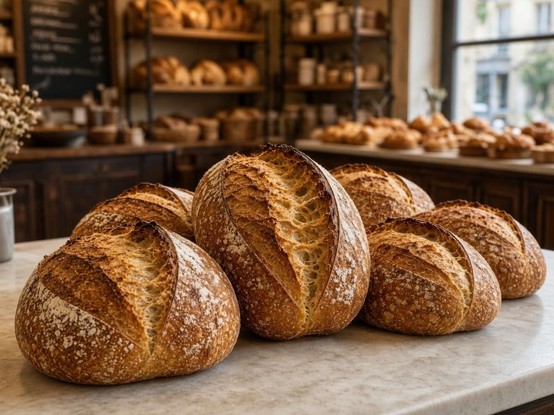 Sourdough loaves at Abbalaedil Bakery